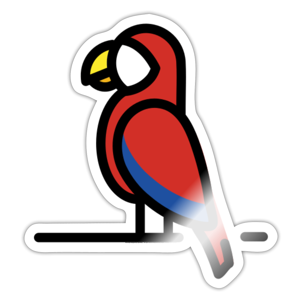 Parrot Moji Sticker - Emoji.Express - white glossy