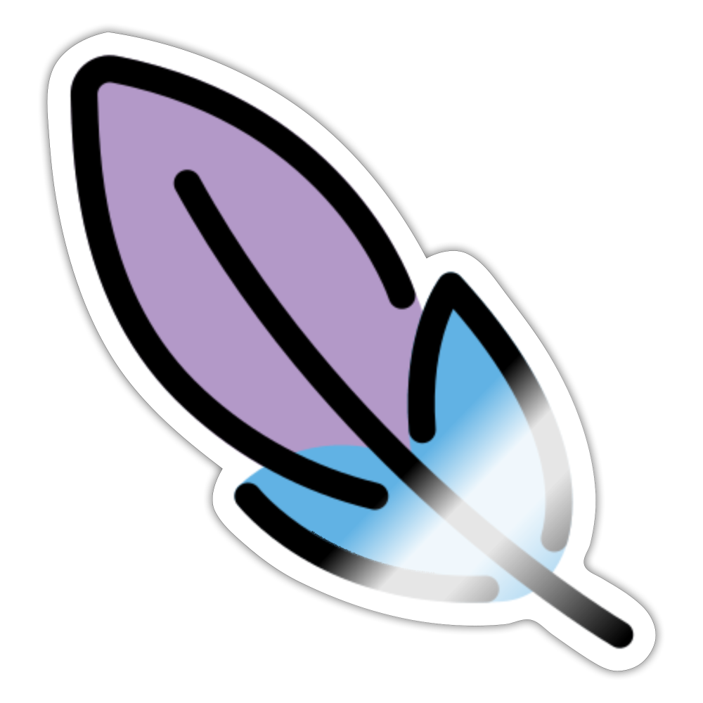 Feather Moji Sticker - Emoji.Express - white glossy