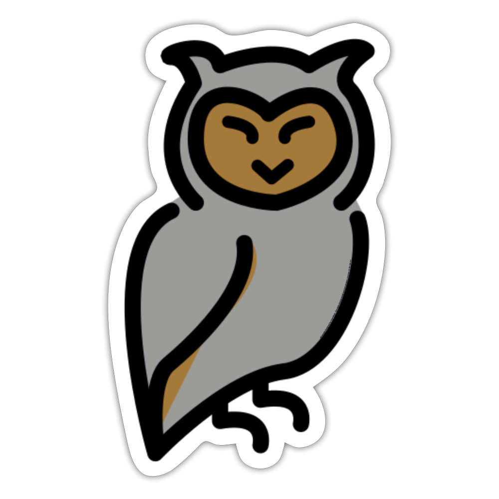 Owl Moji Sticker - Emoji.Express - white matte