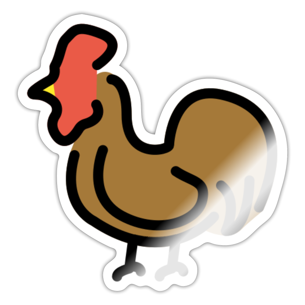 Rooster Moji Sticker - Emoji.Express - white glossy