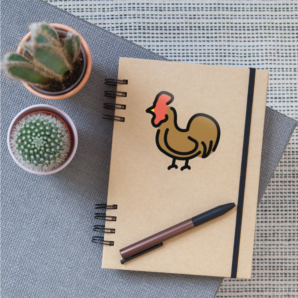 Rooster Moji Sticker - Emoji.Express - transparent glossy