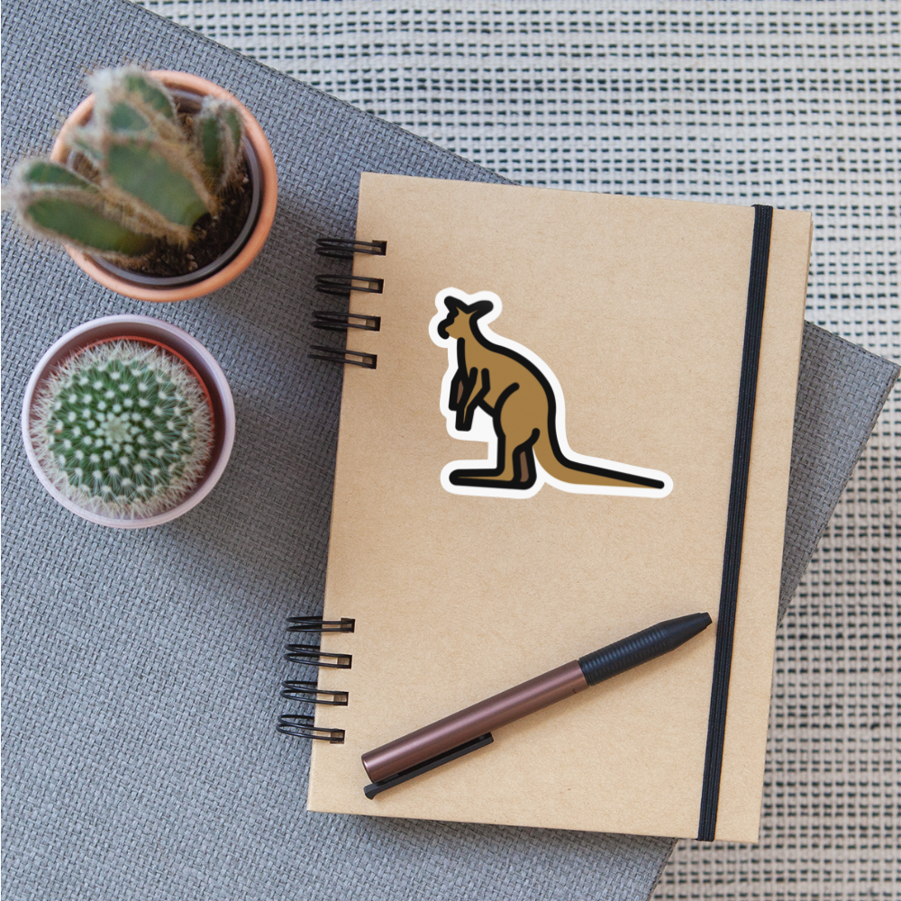 Kangaroo Moji Sticker - Emoji.Express - white glossy