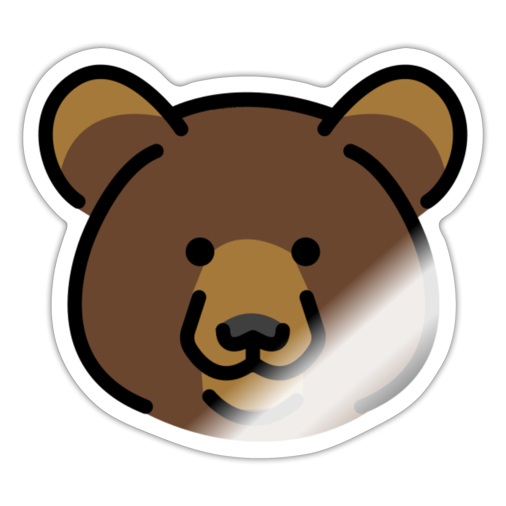 Bear Moji Sticker - Emoji.Express - white glossy