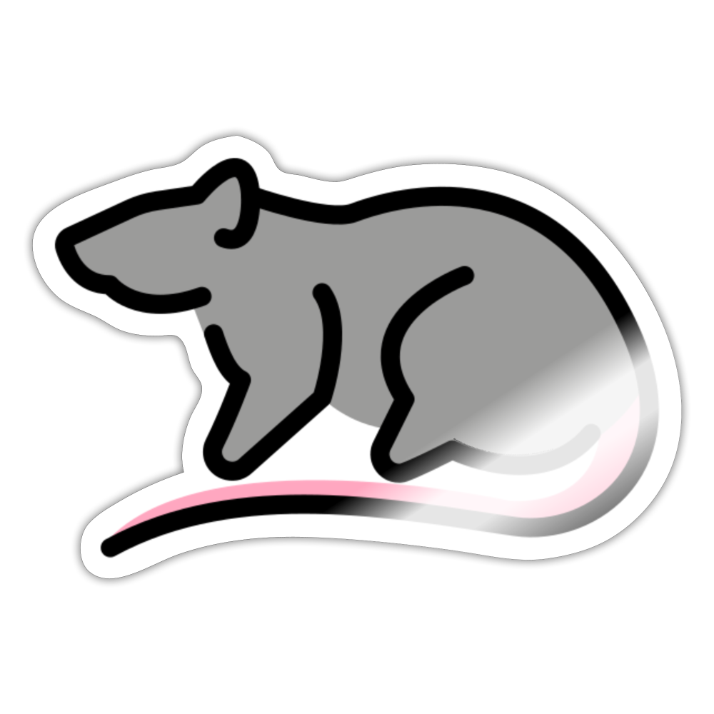 Rat Moji Sticker - Emoji.Express - white glossy