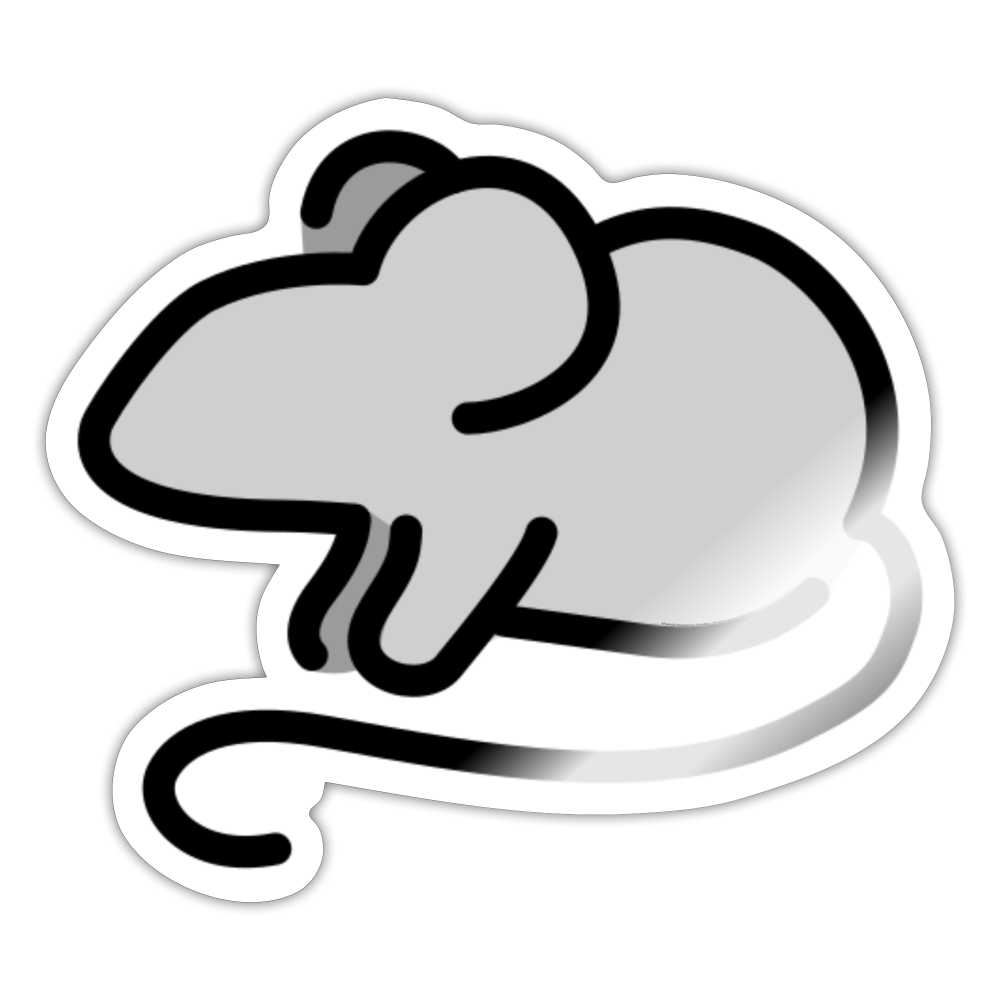 Mouse Moji Sticker - Emoji.Express - white glossy
