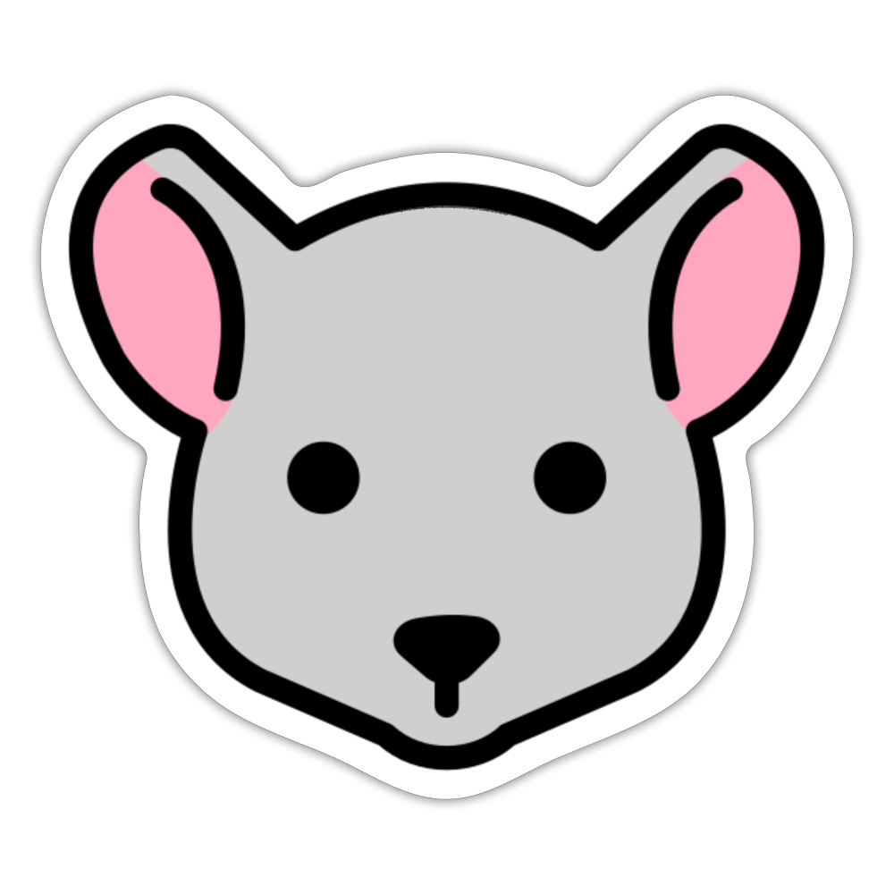 Mouse Face Moji Sticker - Emoji.Express - white matte