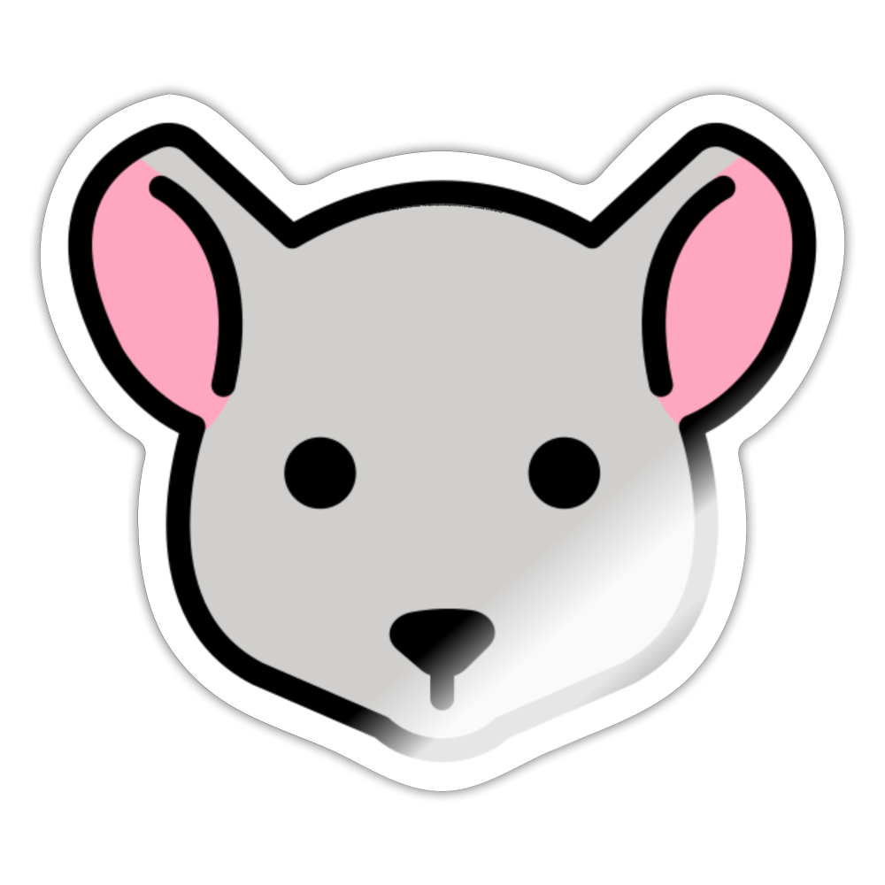 Mouse Face Moji Sticker - Emoji.Express - white glossy
