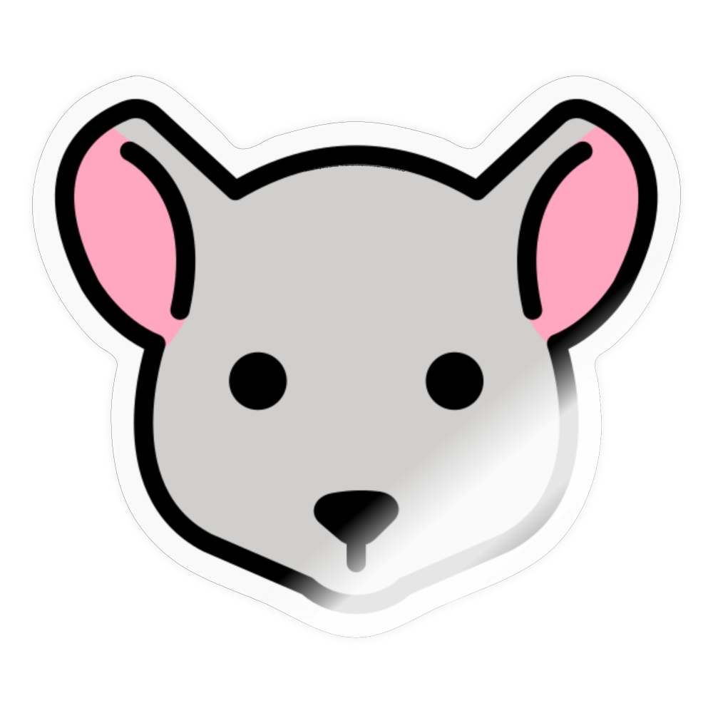 Mouse Face Moji Sticker - Emoji.Express - transparent glossy