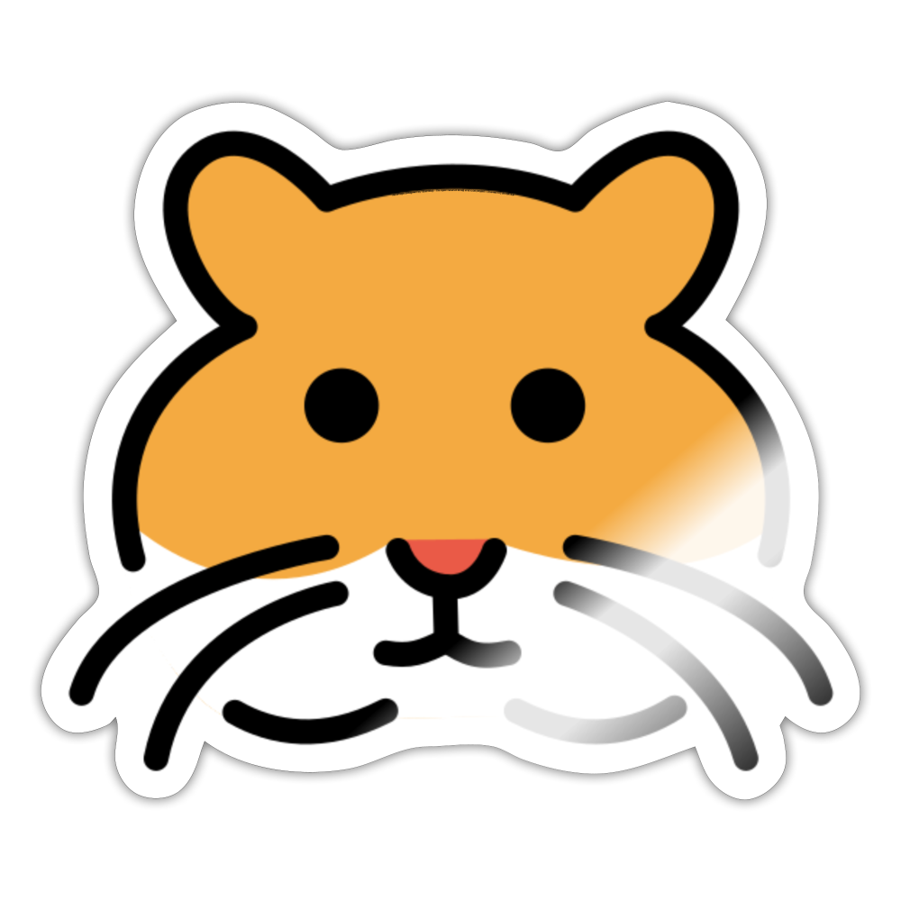 Hamster Moji Sticker - Emoji.Express - white glossy