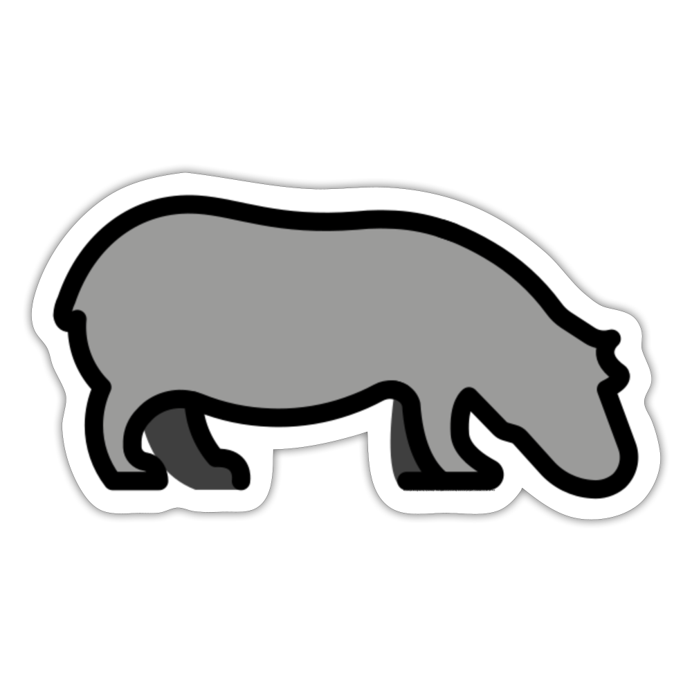 Hippopotamus Moji Sticker - Emoji.Express - white matte