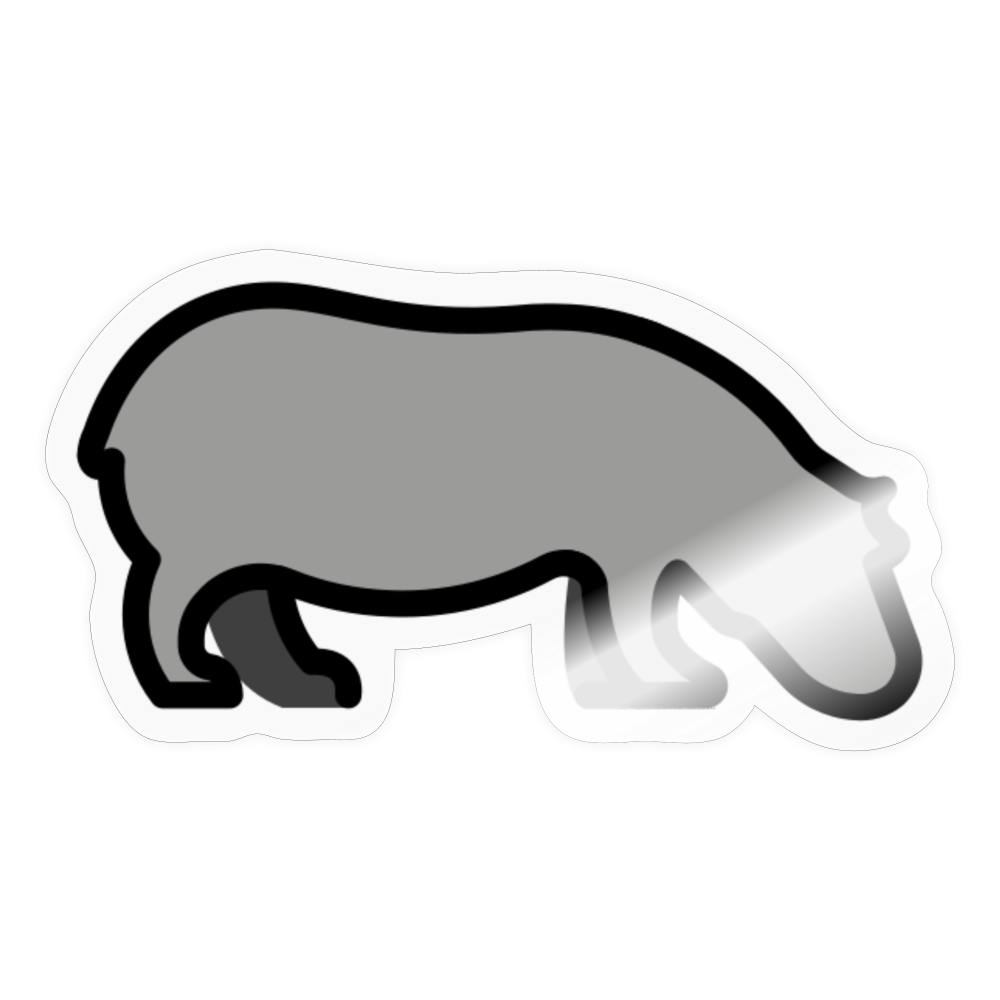 Hippopotamus Moji Sticker - Emoji.Express - transparent glossy