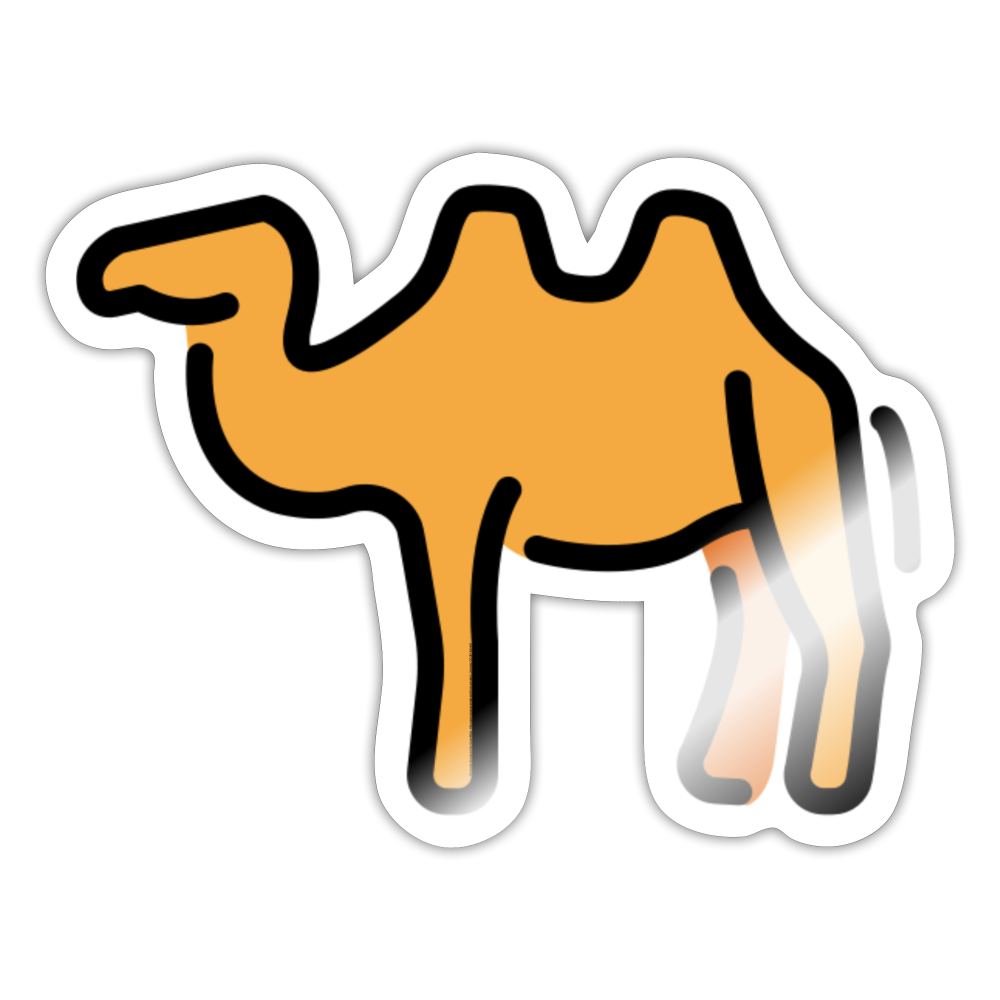 Two Hump Camel Moji Sticker - Emoji.Express - white glossy