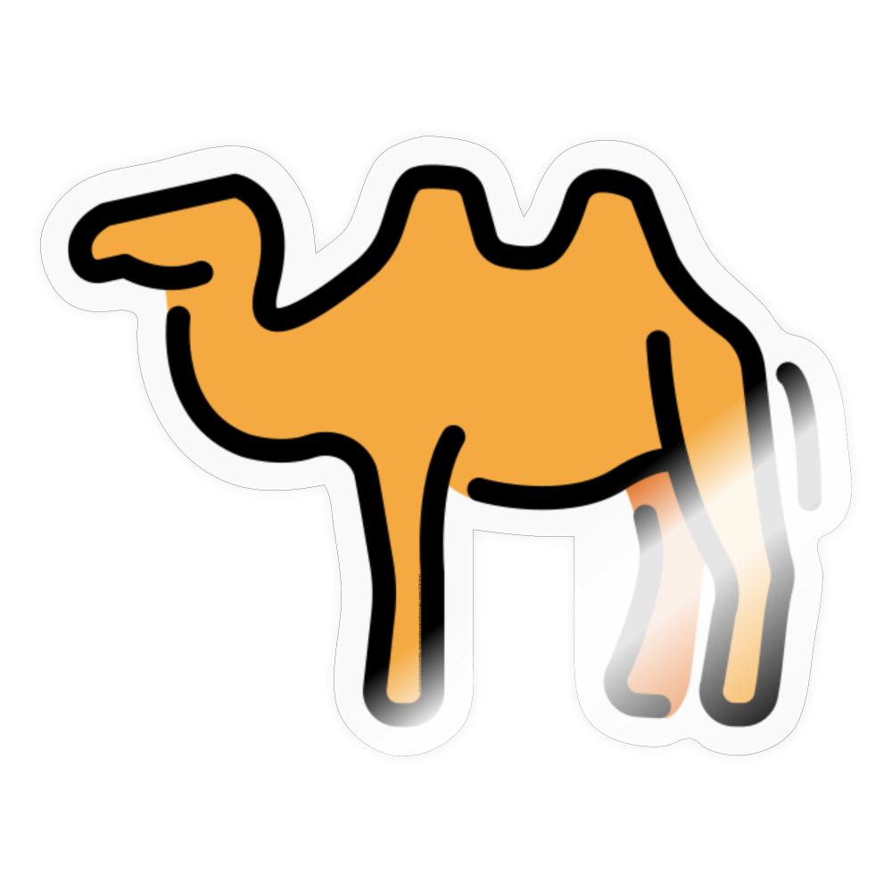 Two Hump Camel Moji Sticker - Emoji.Express - transparent glossy