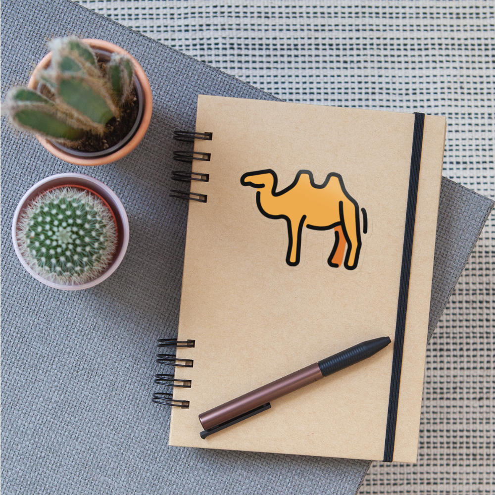 Two Hump Camel Moji Sticker - Emoji.Express - transparent glossy