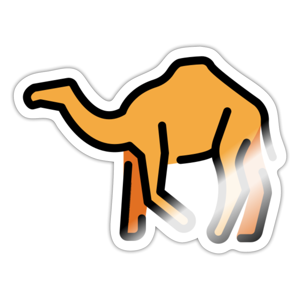 Camel Moji Sticker - Emoji.Express - white glossy