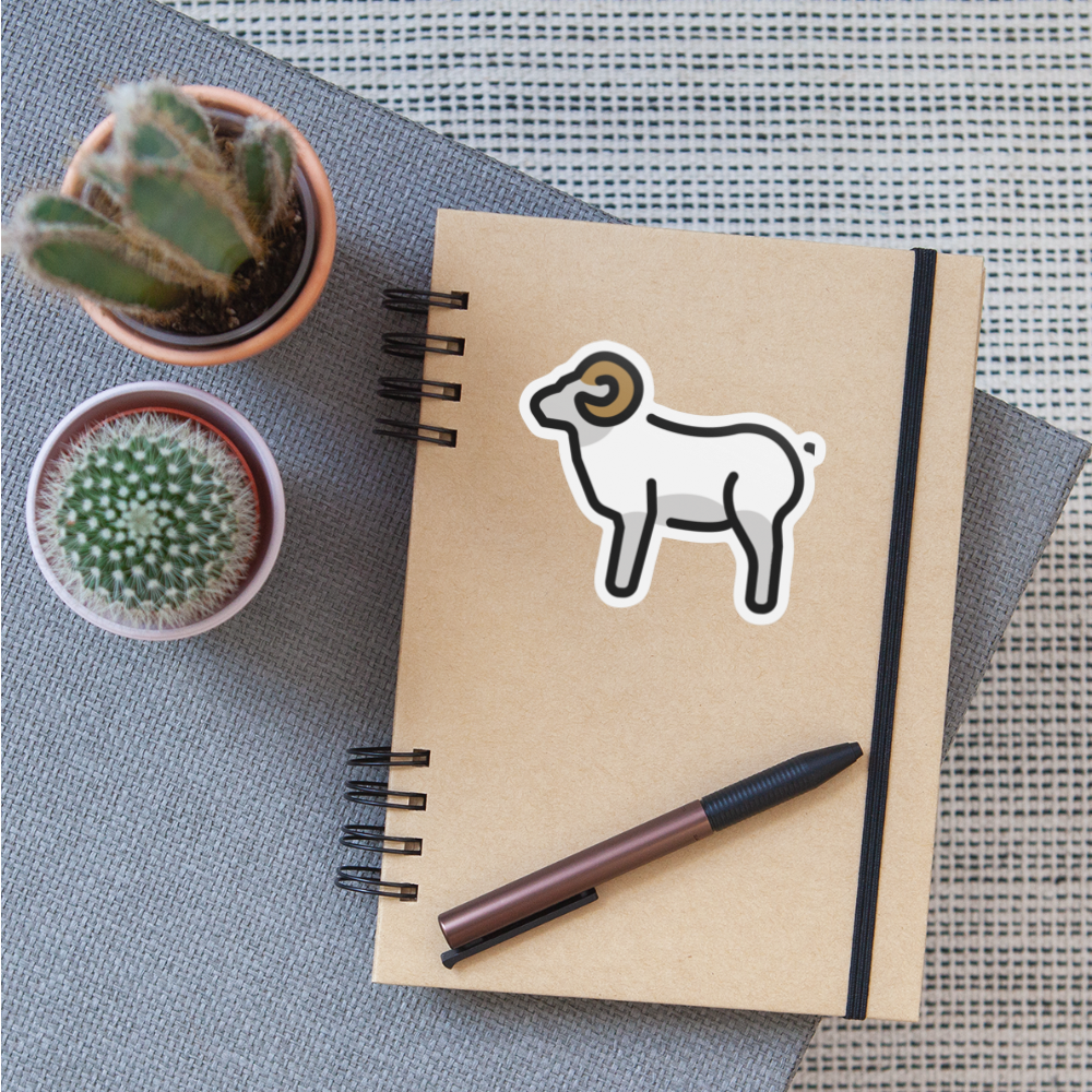 Ram Moji Sticker - Emoji.Express - white matte