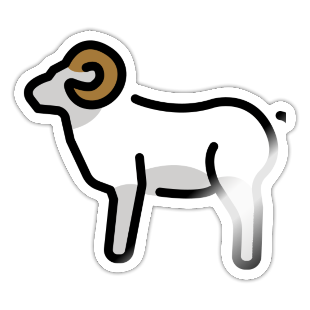 Ram Moji Sticker - Emoji.Express - white glossy