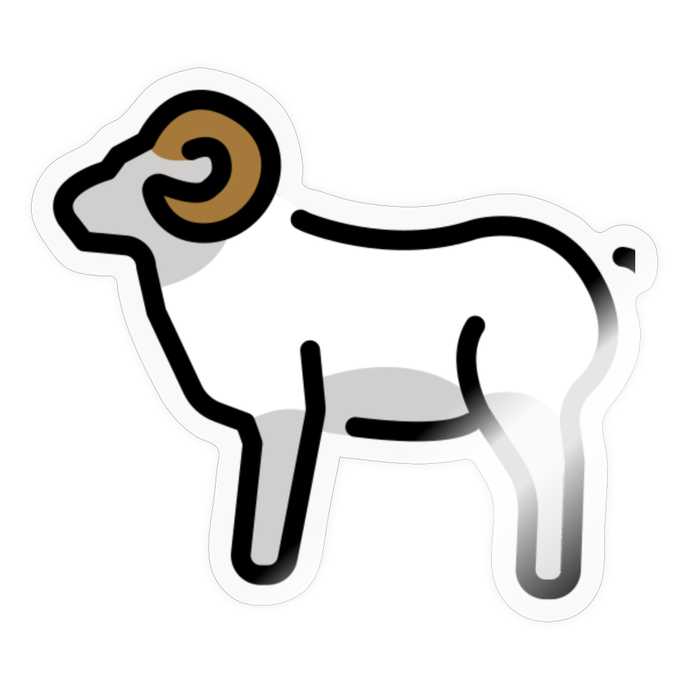 Ram Moji Sticker - Emoji.Express - transparent glossy