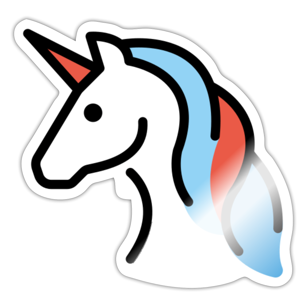 Unicorn Moji Sticker - Emoji.Express - white glossy
