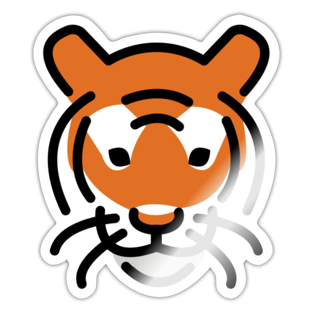 Tiger Face Moji Sticker - Emoji.Express - white glossy