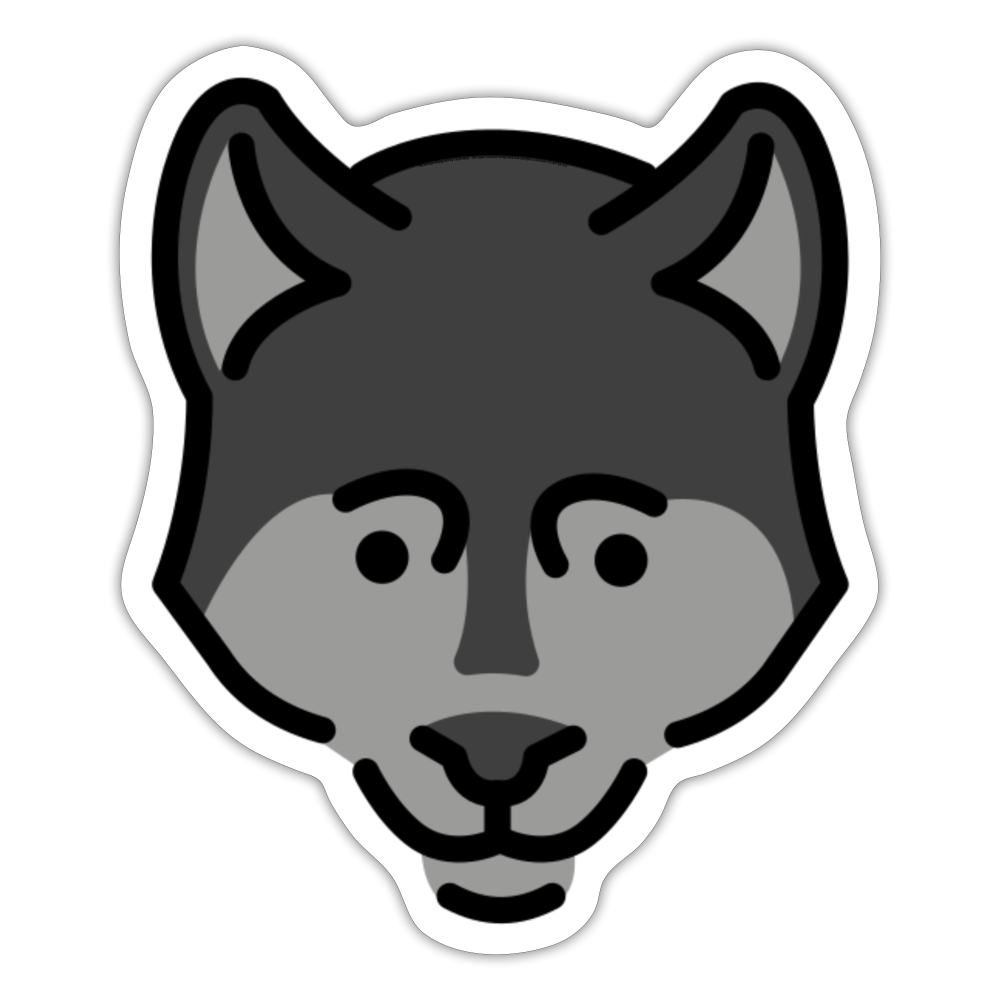 Wolf Moji Sticker - Emoji.Express - white matte