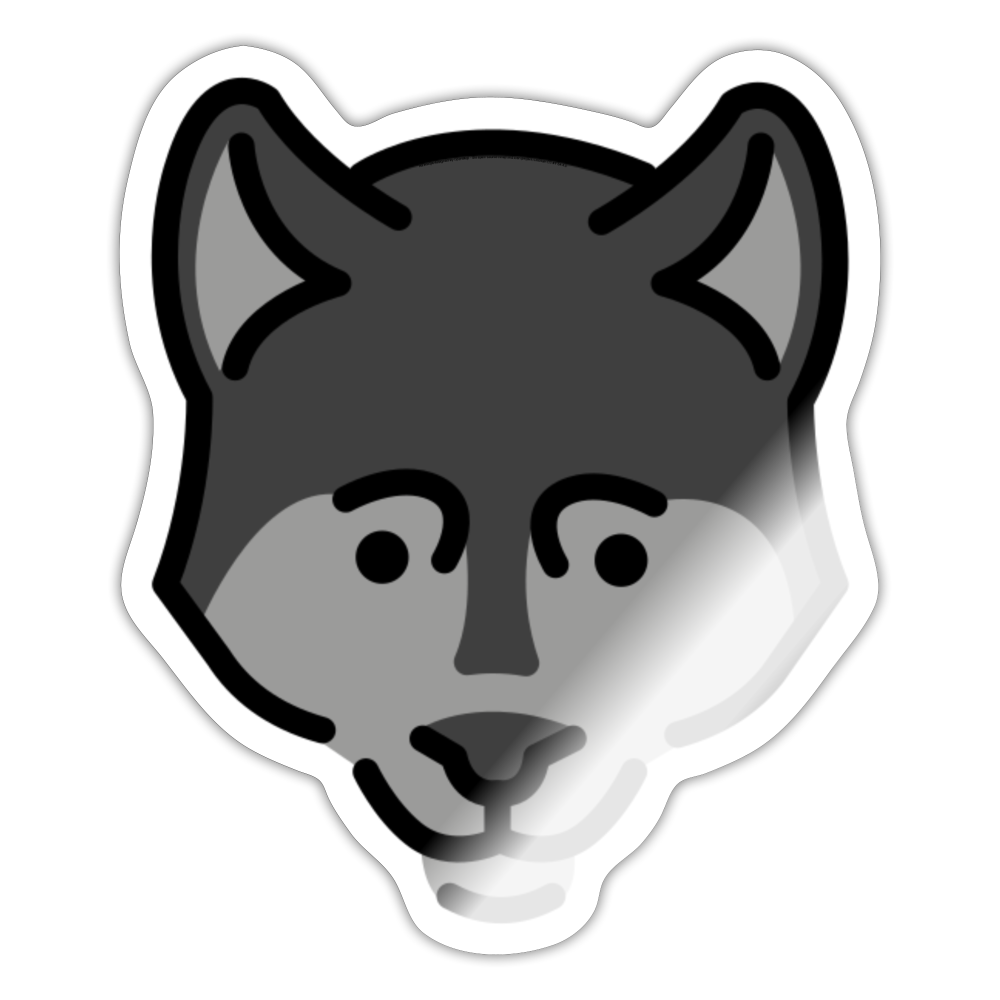Wolf Moji Sticker - Emoji.Express - white glossy