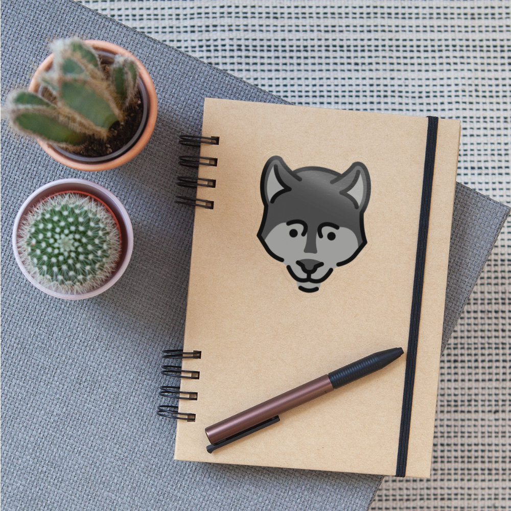 Wolf Moji Sticker - Emoji.Express - transparent glossy