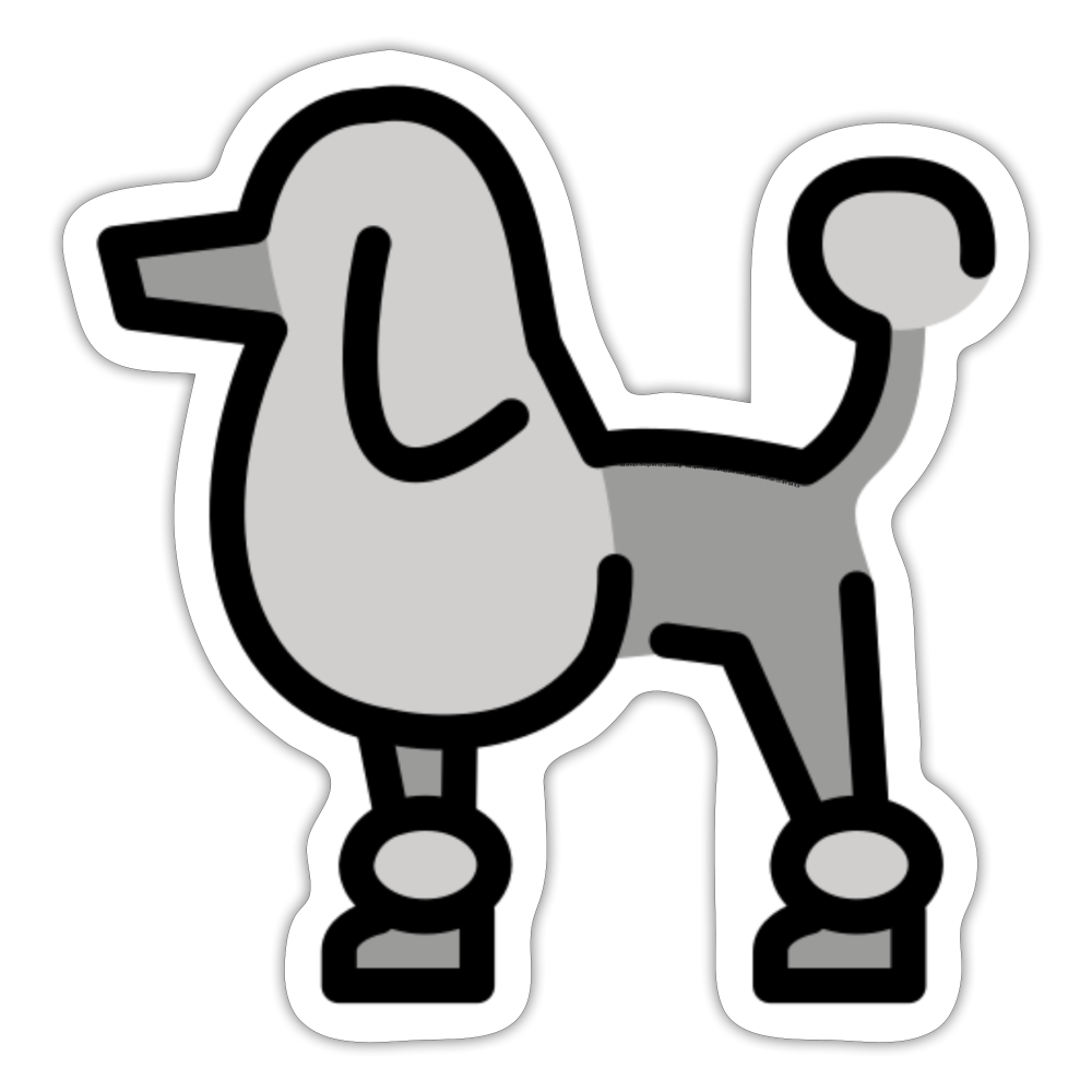 Poodle Moji Sticker - Emoji.Express - white matte