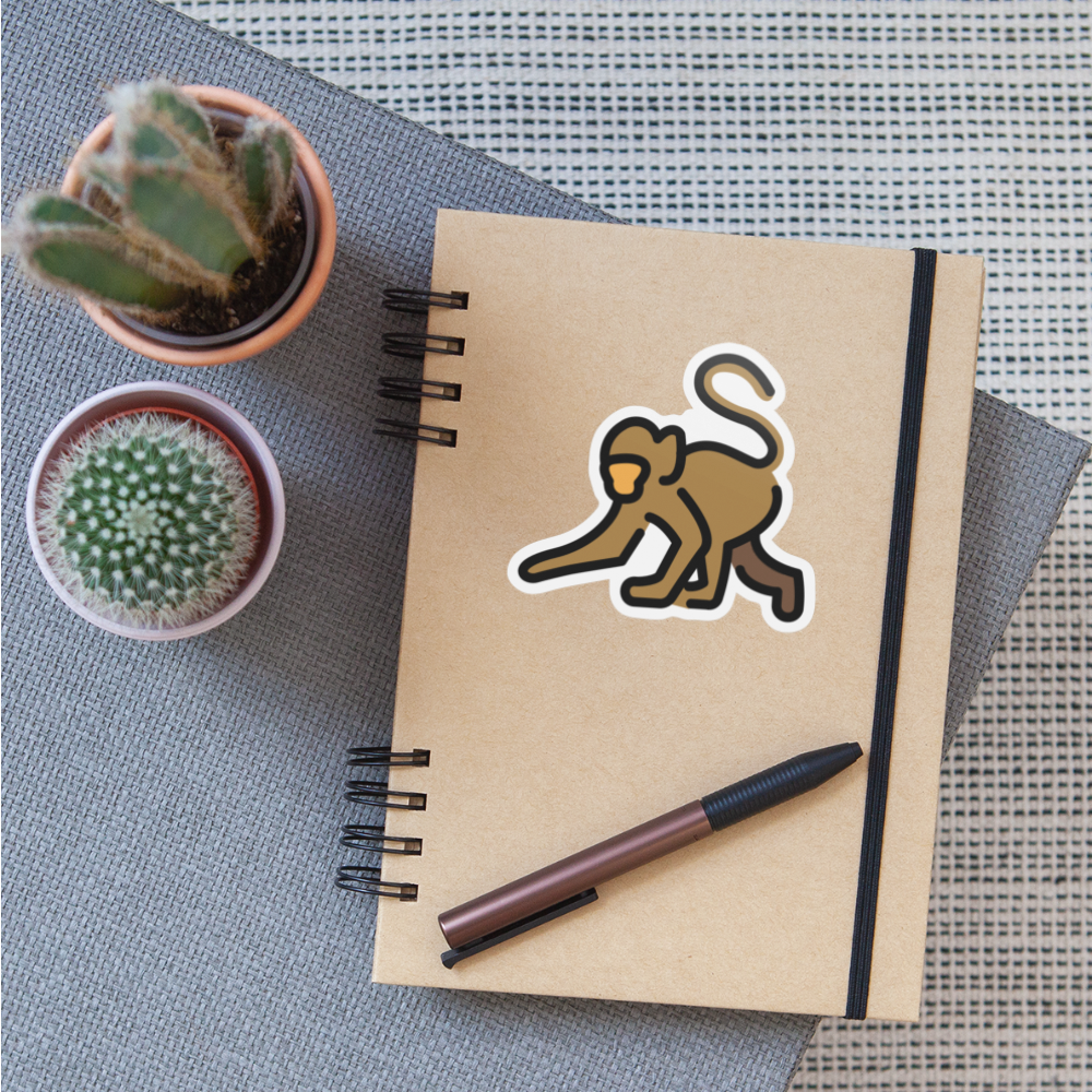 Monkey Moji Sticker - Emoji.Express - white matte
