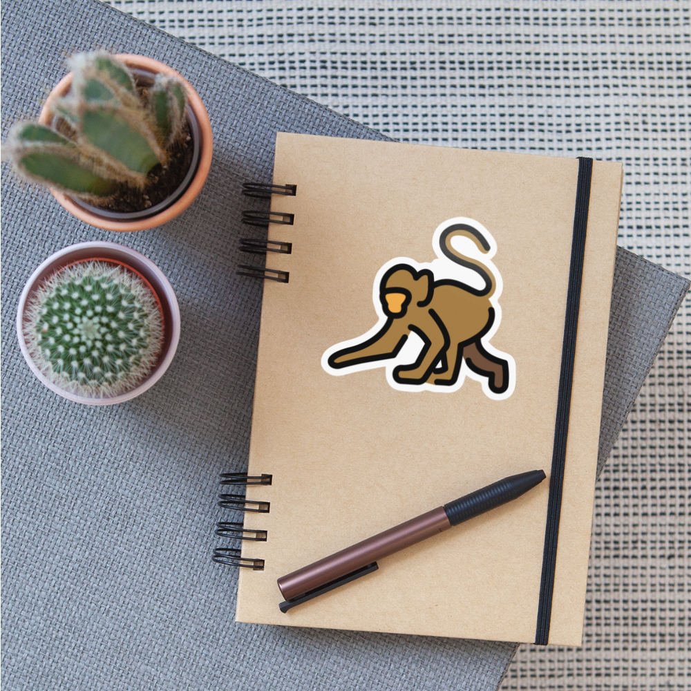 Monkey Moji Sticker - Emoji.Express - white glossy
