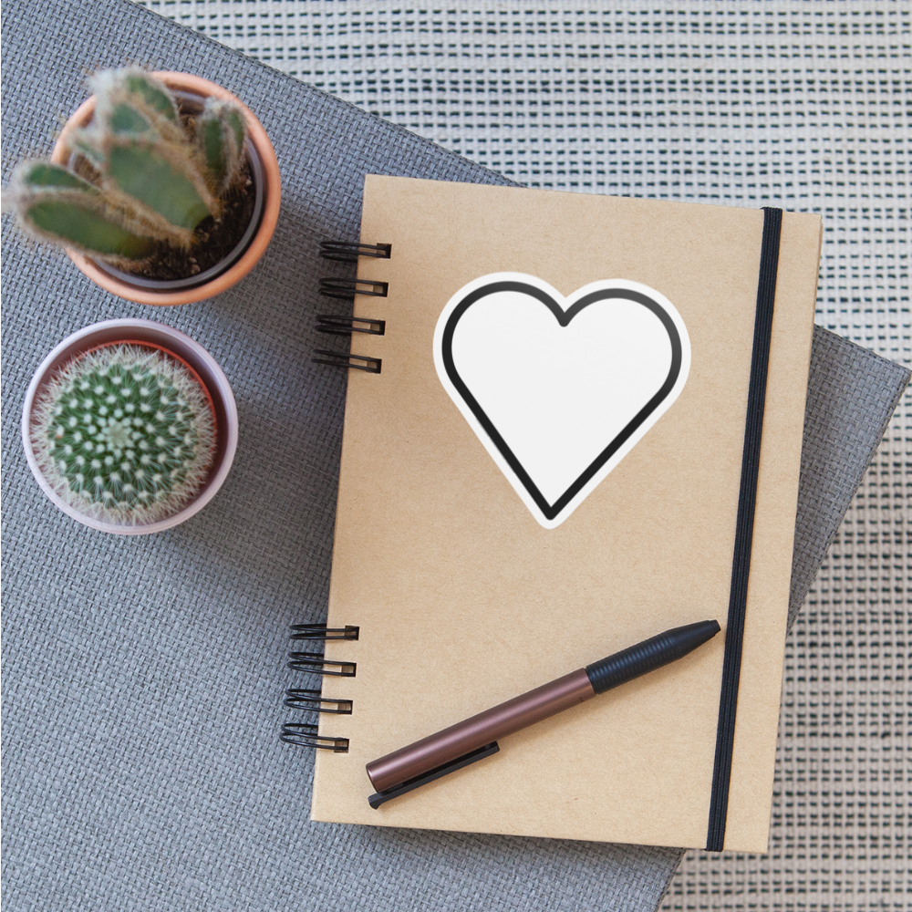 White Heart Moji Sticker - Emoji.Express - white matte