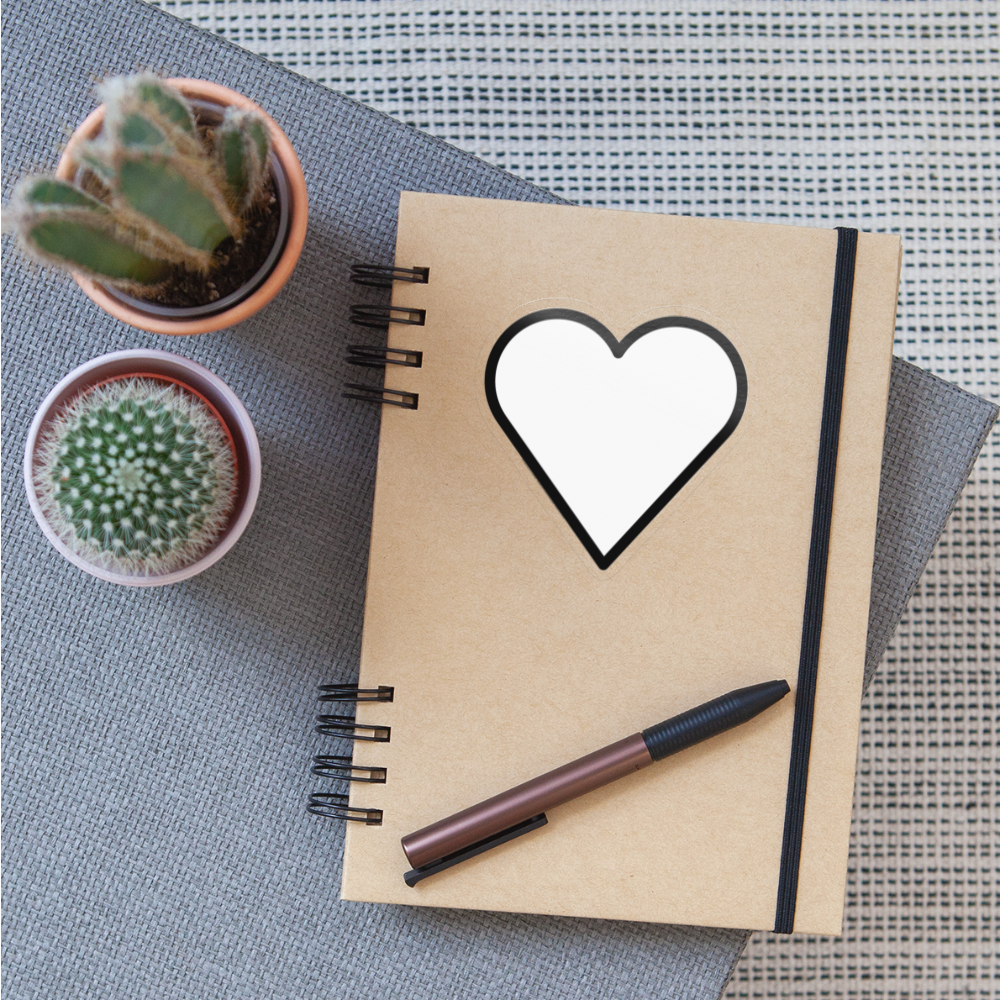 White Heart Moji Sticker - Emoji.Express - transparent glossy