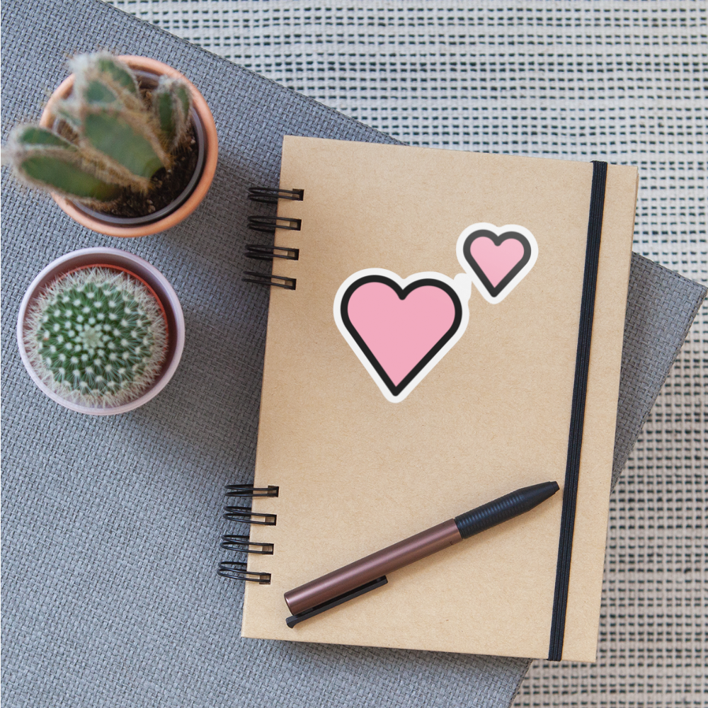 Two Hearts Moji Sticker - Emoji.Express - white matte