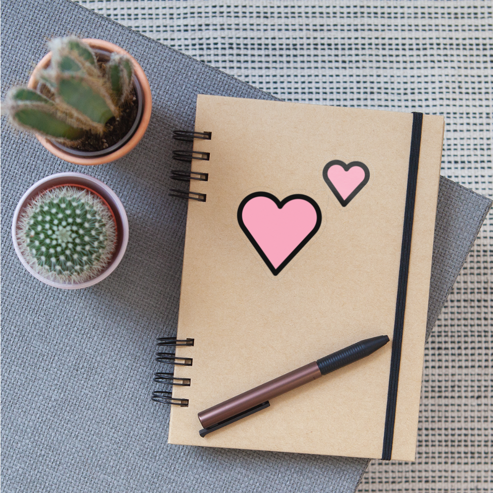 Two Hearts Moji Sticker - Emoji.Express - transparent glossy