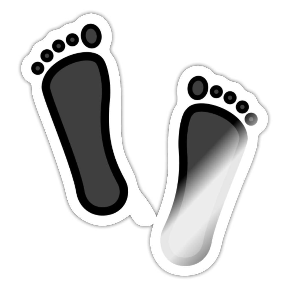 Footprints Moji Sticker - Emoji.Express - white glossy
