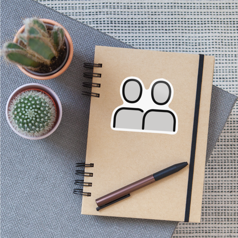 Busts in Silhouette Moji Sticker - Emoji.Express - white glossy