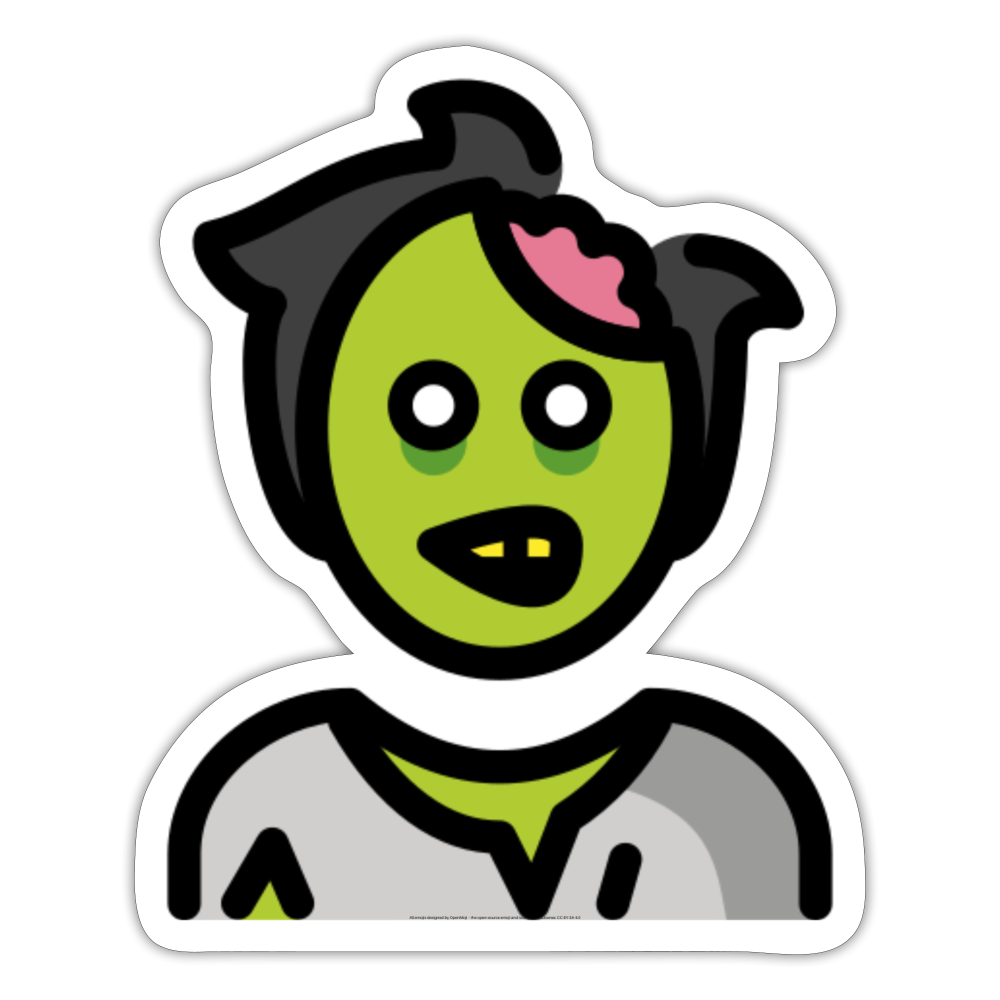 Man Zombie Moji Sticker - Emoji.Express - white matte