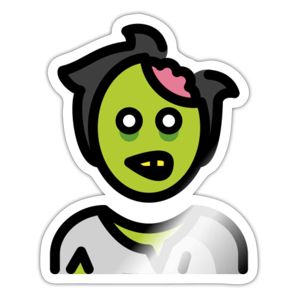 Man Zombie Moji Sticker - Emoji.Express - white glossy