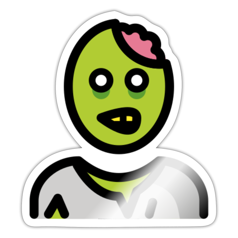 Zombie Moji Sticker - Emoji.Express - white glossy