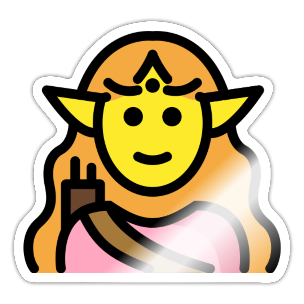 Woman Elf Moji Sticker - Emoji.Express - white glossy