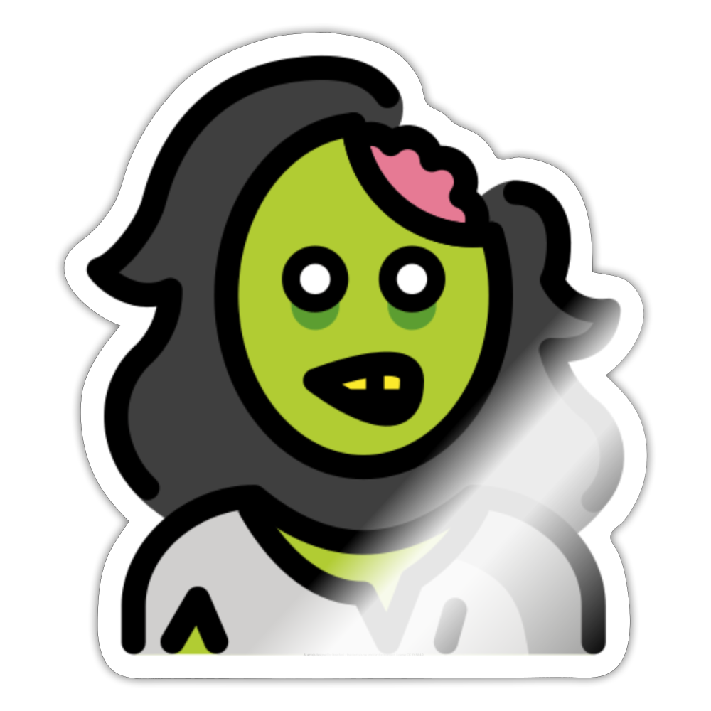 Woman Zombie Moji Sticker - Emoji.Express - white glossy