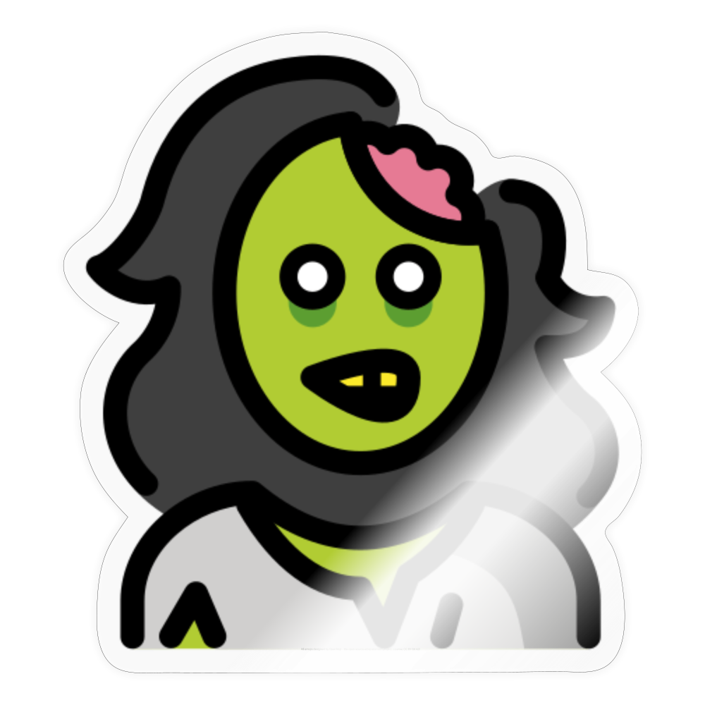 Woman Zombie Moji Sticker - Emoji.Express - transparent glossy