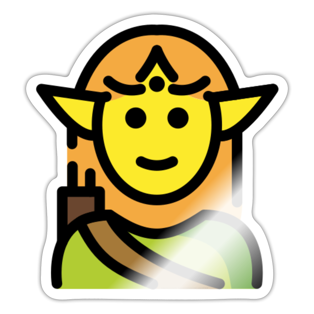 Elf Moji Sticker - Emoji.Express - white glossy