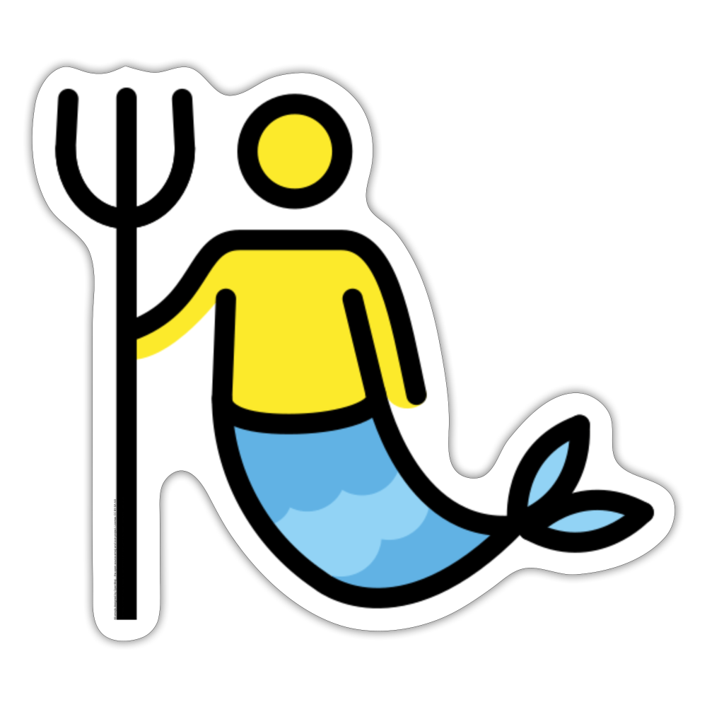 Merman Moji Sticker - Emoji.Express - white matte