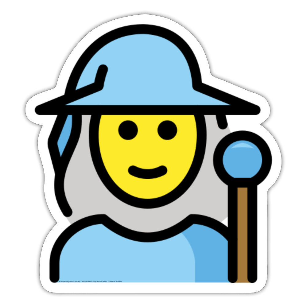 Woman Mage Moji Sticker - Emoji.Express - white matte