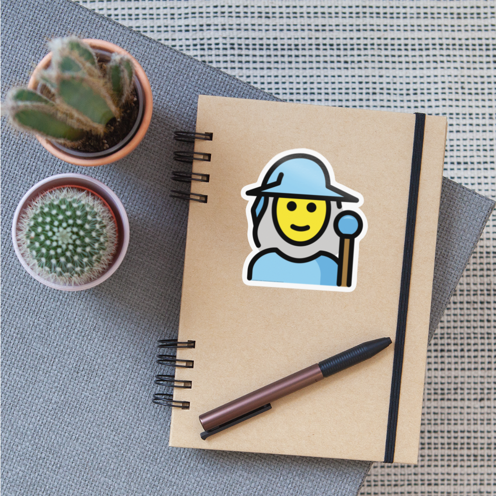Woman Mage Moji Sticker - Emoji.Express - white glossy
