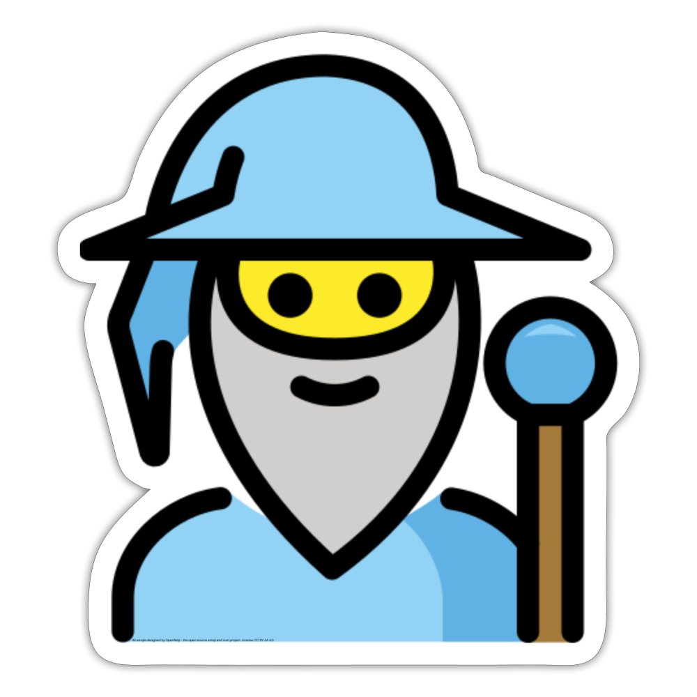 Man Mage Moji Sticker - Emoji.Express - white matte