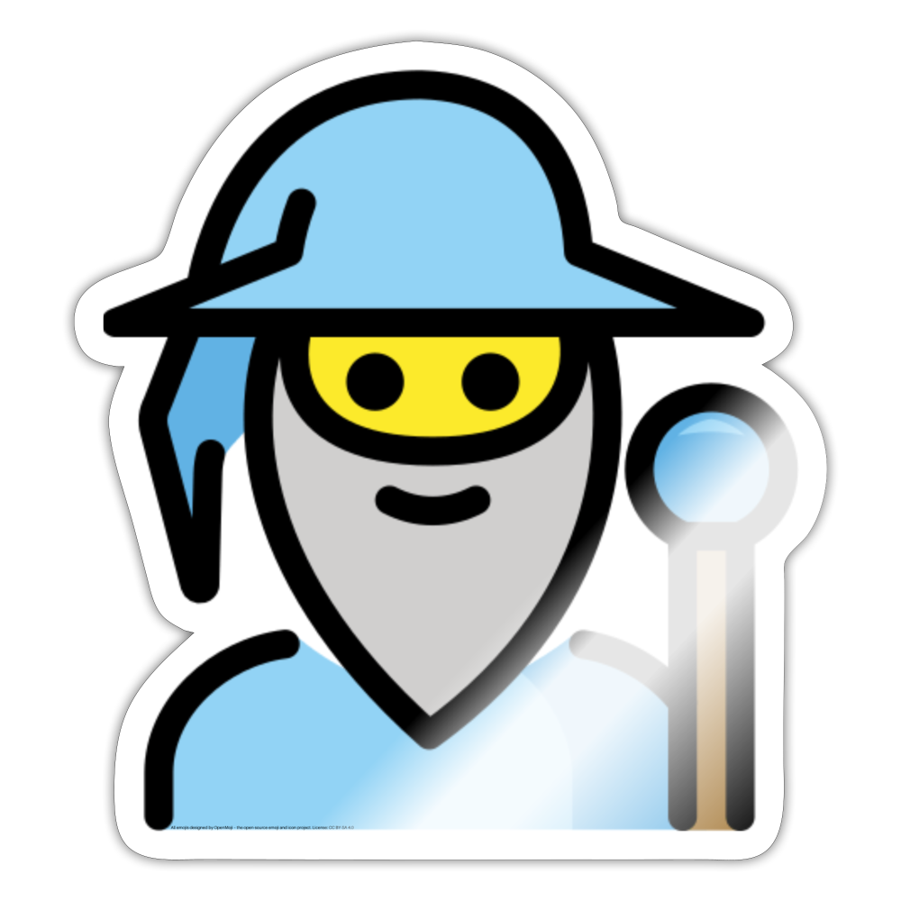 Man Mage Moji Sticker - Emoji.Express - white glossy