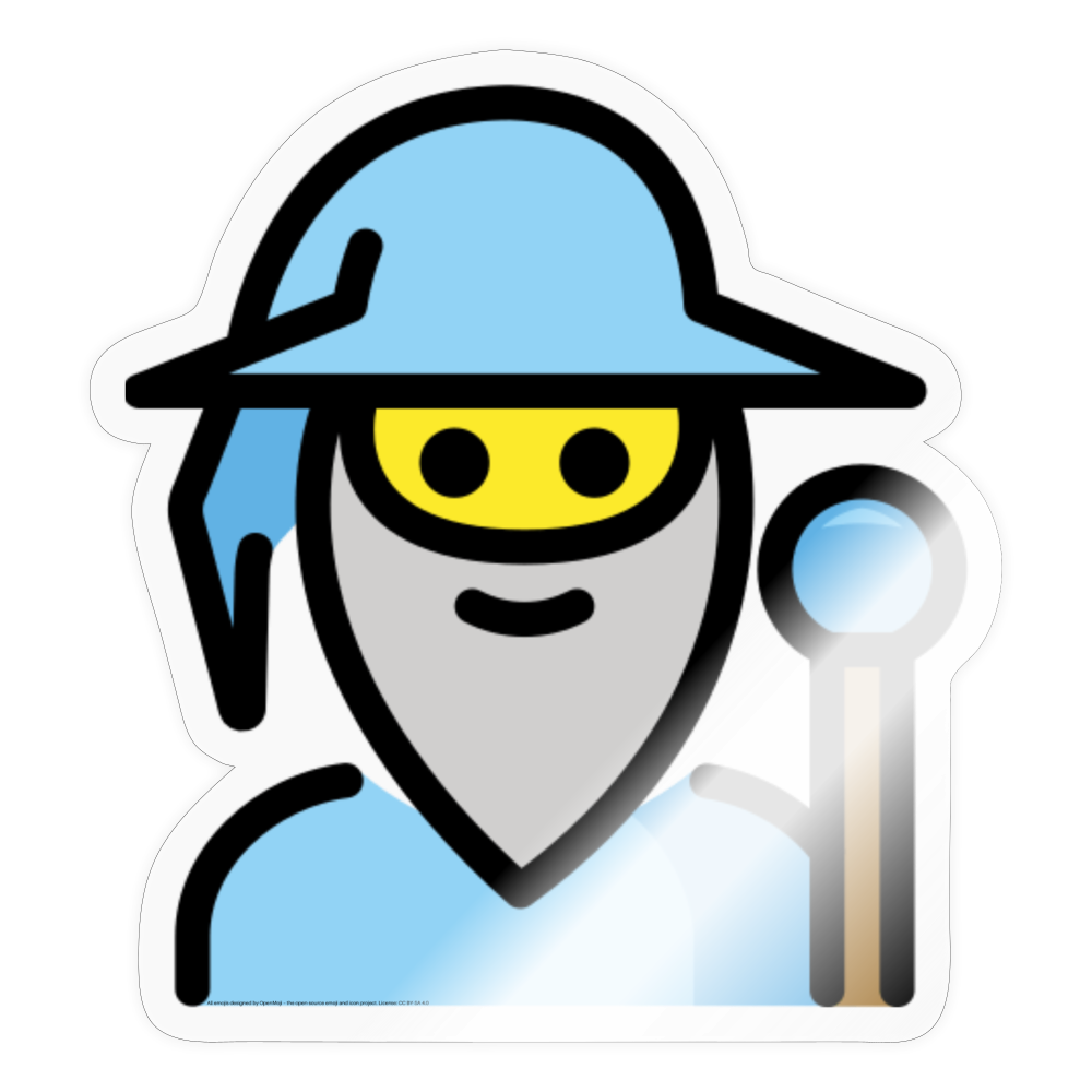 Man Mage Moji Sticker - Emoji.Express - transparent glossy