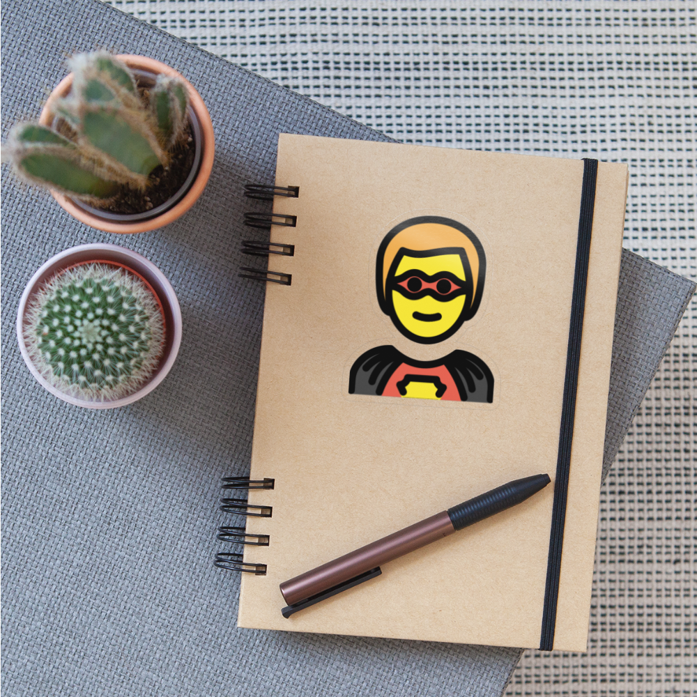 Man Hero Moji Sticker - Emoji.Express - transparent glossy